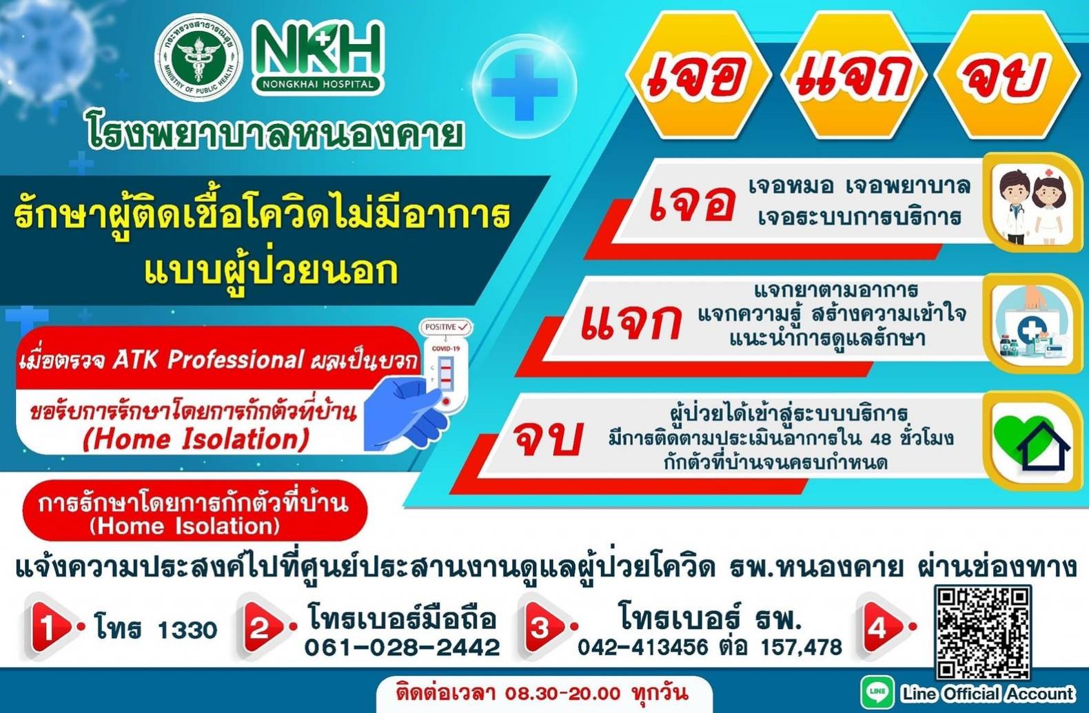 ประชาสัมพันธ์การรักษาพยาบาลผู้ป่วยโควิด รพ.หนองคาย